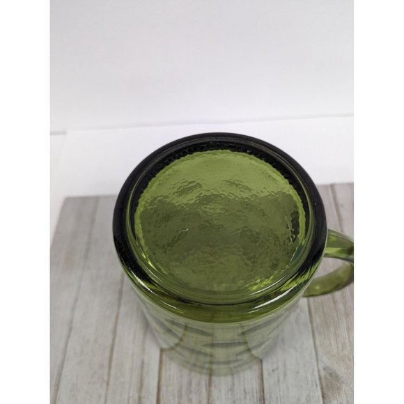 Hazel Atlas Eldorado Avocado Green Optic Dot Glass Pitcher 8" Tall - Picture 7 of 7